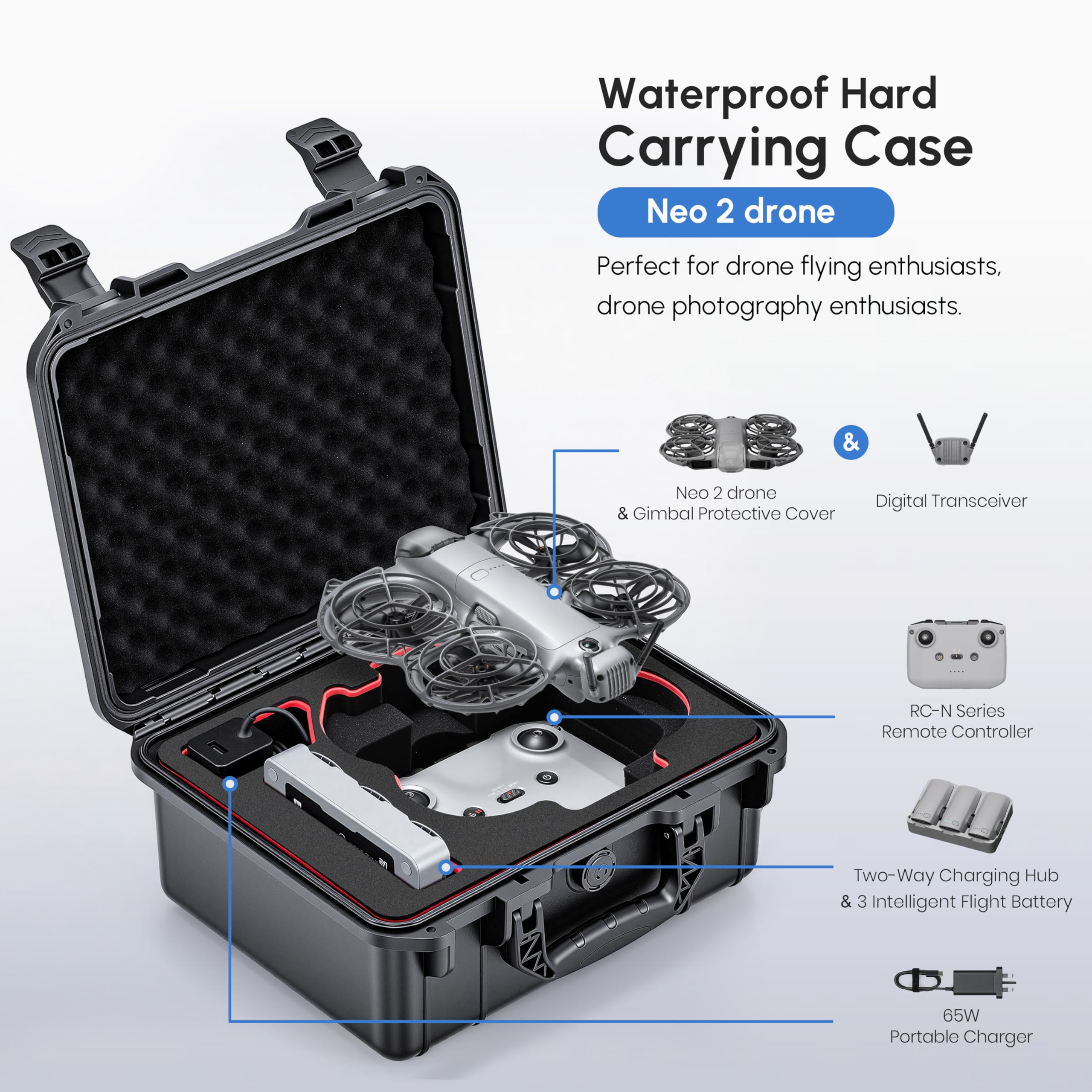 Drone Joystick Cover - Estuche NEO 2, Estuche Rígido Impermeable